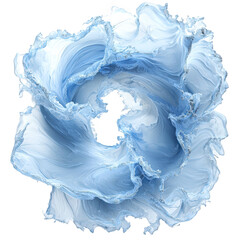 Fototapeta premium Abstract swirling wave shape in soft blue tones, digital art design with smooth curves and dynamic motion effects