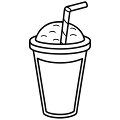 Minimalist Iced Coffee Cup Illustration