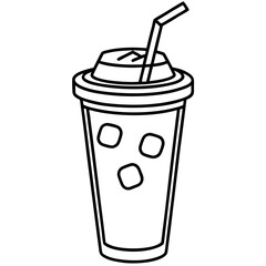 Minimalist Iced Coffee Cup Illustration