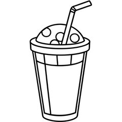 Minimalist Iced Coffee Cup Illustration