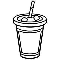 Minimalist Iced Coffee Cup Illustration