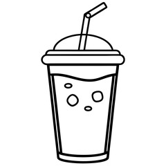 Minimalist Iced Coffee Cup Illustration