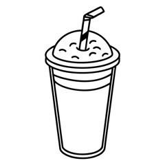 Minimalist Iced Coffee Cup Illustration