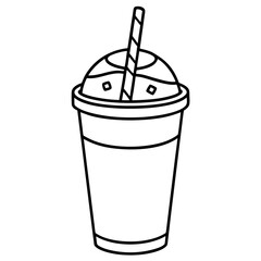 Minimalist Iced Coffee Cup Illustration