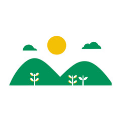 Obraz premium vector illustration of a mountain landscape