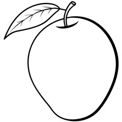 Minimalist Mango Line Art Vector Design
