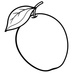 Minimalist Mango Line Art Vector Design
