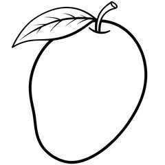 Minimalist Mango Line Art Vector Design