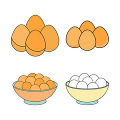 A set of eggs colorful vector art illustration