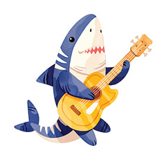 Cute shark vector illustration for t-shirt design with slogan. Vector illustration design for fashion fabrics, textile graphics, prints.