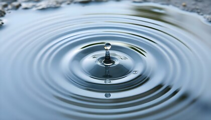 a water drop with a small drop of water in the middle