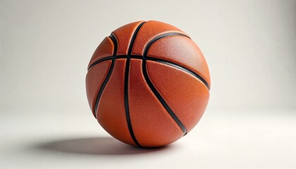 Obraz premium Detailed basketball with visible seams and textures on a white background