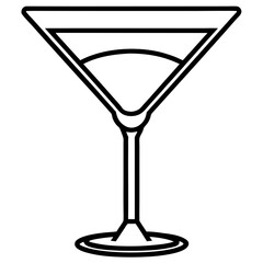 Minimalist Martini Glass Outline Design