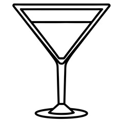 Minimalist Martini Glass Outline Design