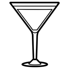 Minimalist Martini Glass Outline Design