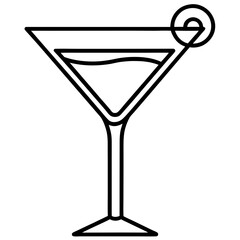 Minimalist Martini Glass Outline Design