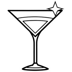 Minimalist Martini Glass Outline Design