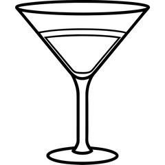 Minimalist Martini Glass Outline Design