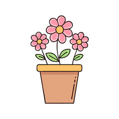 flower pot icon, flower pot vector illustration-simple illustration of flower pot, perfect for flower pot logos and icons