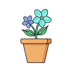 flower pot icon, flower pot vector illustration-simple illustration of flower pot, perfect for flower pot logos and icons
