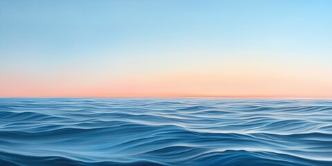 Fototapeta premium Serene ocean with sunset colors reflection