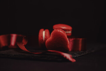 Red macarons for Valentine's day.