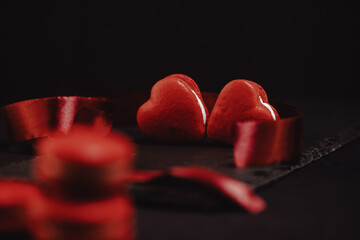 Red macarons for Valentine's day.