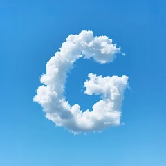 The Letter "G" Formed by a Cloud Against a Vibrant Blue Background