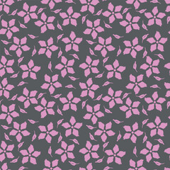 Cute hand drawn floral seamless pattern background