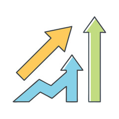 growth arrow icon, growth arrow vector illustration-simple illustration of growth arrow, perfect for growth arrow logos and icons