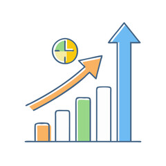 growth arrow icon, growth arrow vector illustration-simple illustration of growth arrow, perfect for growth arrow logos and icons