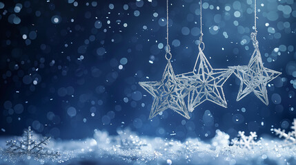 Silver Stars and Snowflakes, Festive Winter Decor