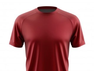 Red Athletic Shirt, Sportswear, Casual, Fitness Apparel, Isolated View