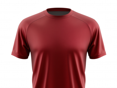 Red Athletic Shirt, Sportswear, Casual, Fitness Apparel, Isolated View