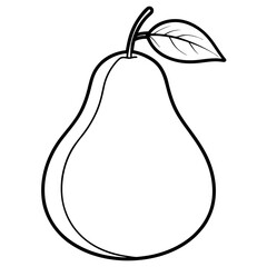 Minimalist Pear Line Art Vector Design