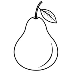 Minimalist Pear Line Art Vector Design