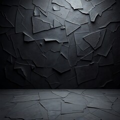 Dark, textured wall and floor background.