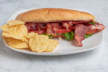 bacon , l;ettuce and tomato sub