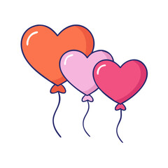 heart balloons icon, heart balloons vector illustration-simple illustration of heart balloons, perfect for heart balloons logos and icons