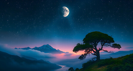 Fototapeta premium moon and clouds