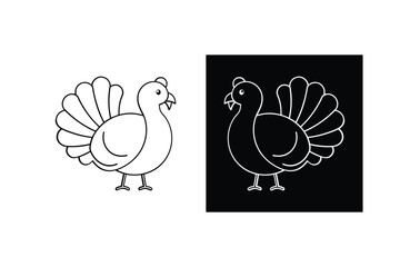 Turkey outline vector. Simple outline vector illustration of a Turkey. 
