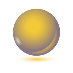 Glass orange ball with shadow