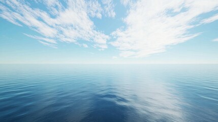 Obraz premium Tranquil ocean view with clear blue sky