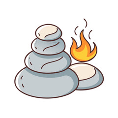 hot stones icon, hot stones vector illustration-simple illustration of hot stones, perfect for hot stones logos and icons