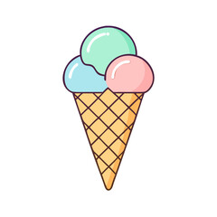 ice cream cone icon, ice cream cone vector illustration-simple illustration of ice cream cone, perfect for ice cream cone logos and icons