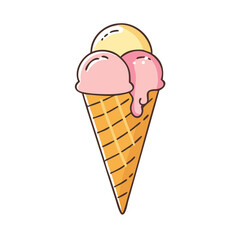 ice cream cone icon, ice cream cone vector illustration-simple illustration of ice cream cone, perfect for ice cream cone logos and icons