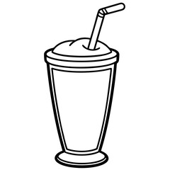 Minimalist Smoothie Glass Line Art Design
