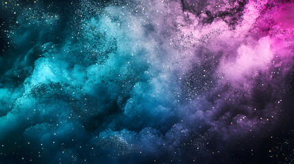 Fototapeta premium Vivid nebula with a combination of purple and blue hues, evoking a deep space vibe.
