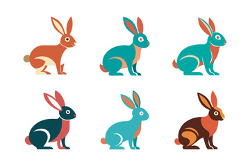 Cute Rabbit Illustration Bundle. Collection of rabbit illustrations, perfect for kids' designs, greeting cards, seasonal projects, posters, and creative artwork.
