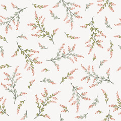 Seamless pattern with small cute flowers, repeating background, digital paper for wallpaper, scrapbook, textile, print vector design